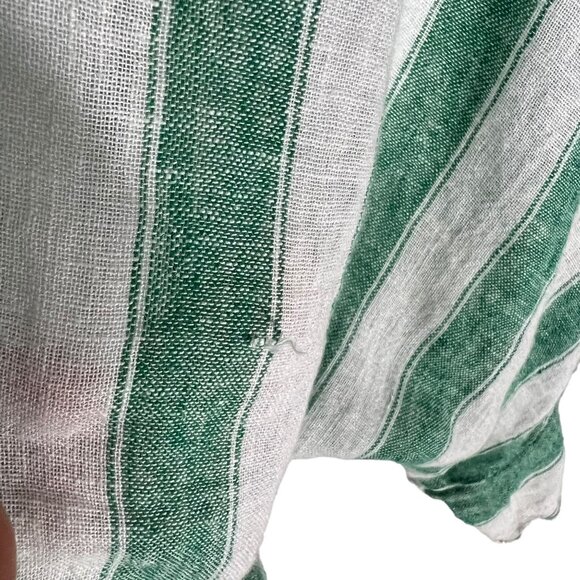 Rails Athena Garden Stripe Green White Linen Blend Crop Wrap Top XS - Picture 9 of 10